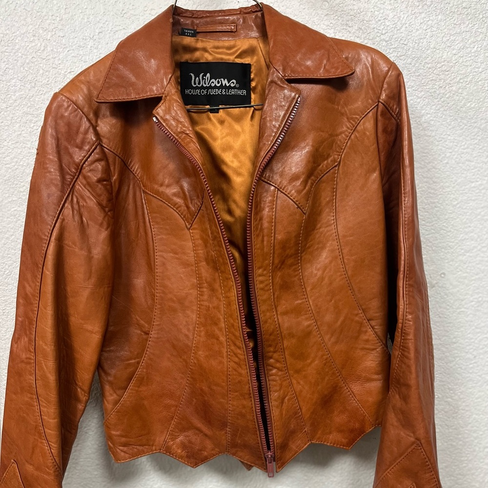 Wilson’s House of suede and leather brown women’s jacket